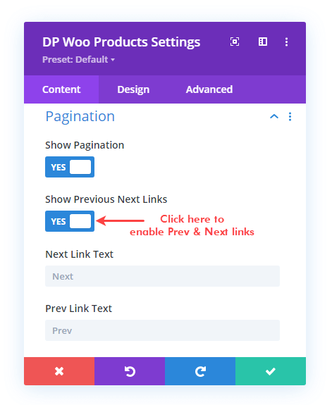 Prev and Next links on WooCommerce products pagination