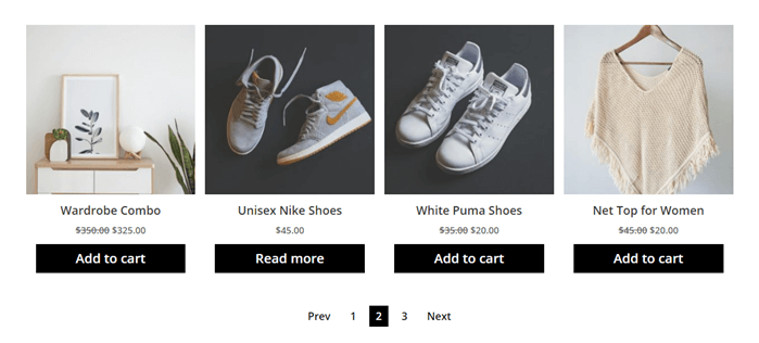 WooCommerce products pagination with prev and next links