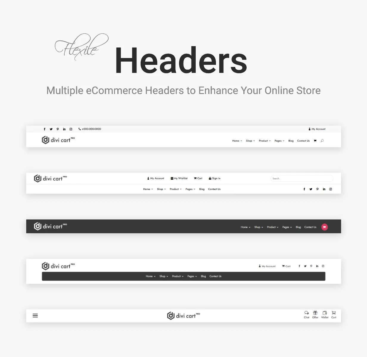 Divi WooCommerce Headers