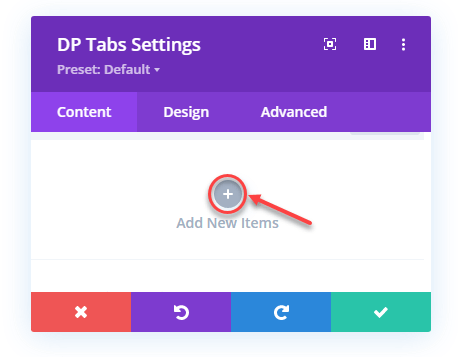 Adding an item to the tabs module