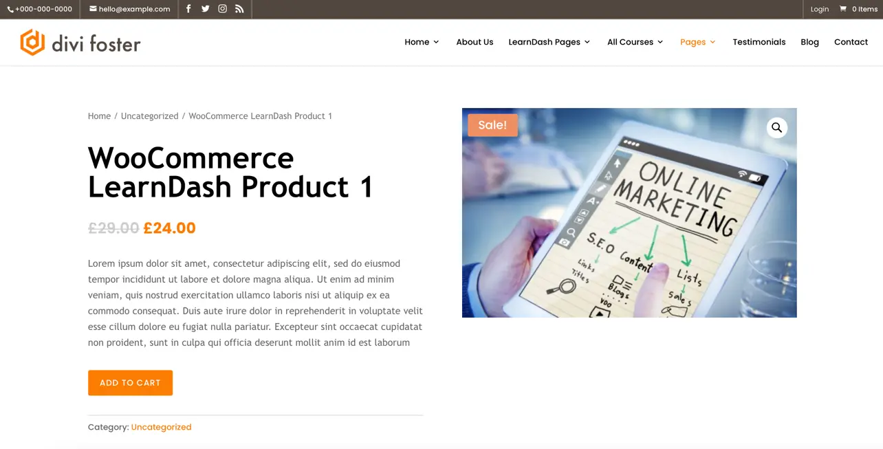 learndash woocommerce divi foster pp