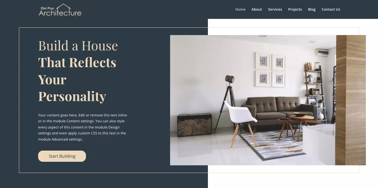 Architecture child theme from Divi Plus