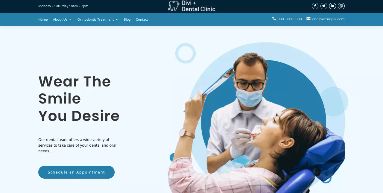 Dental child theme from Divi Plus