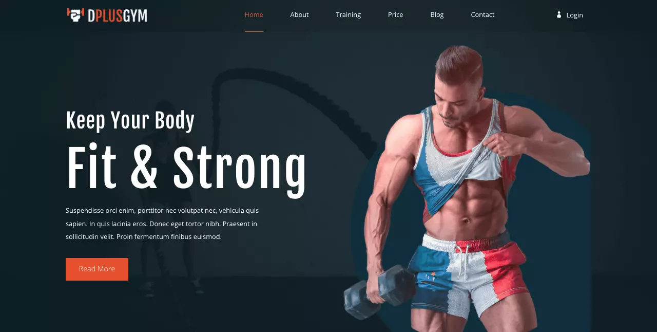 Fitness child theme from Divi Plus