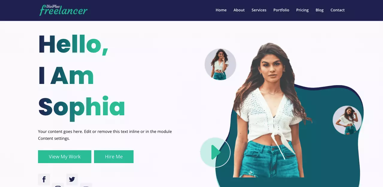 Freelancer child theme from Divi Plus