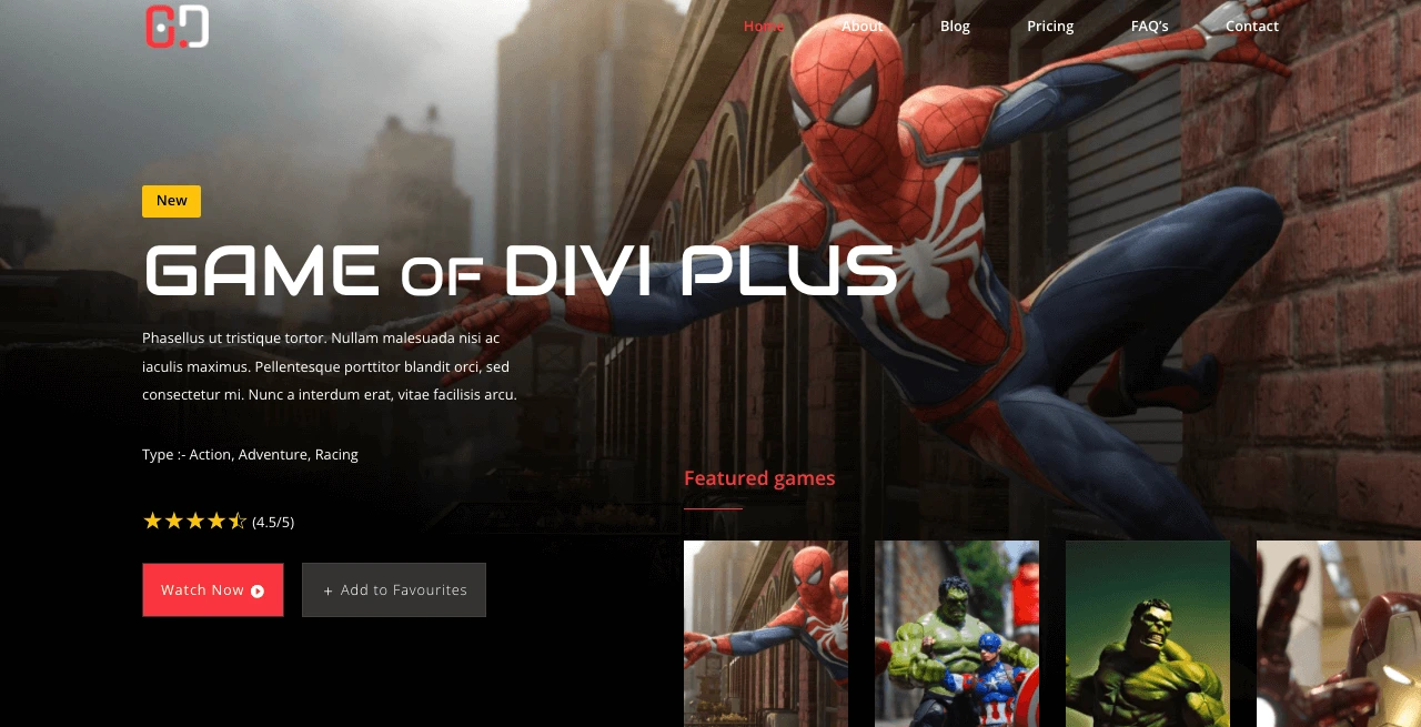 Gaming child theme for Divi