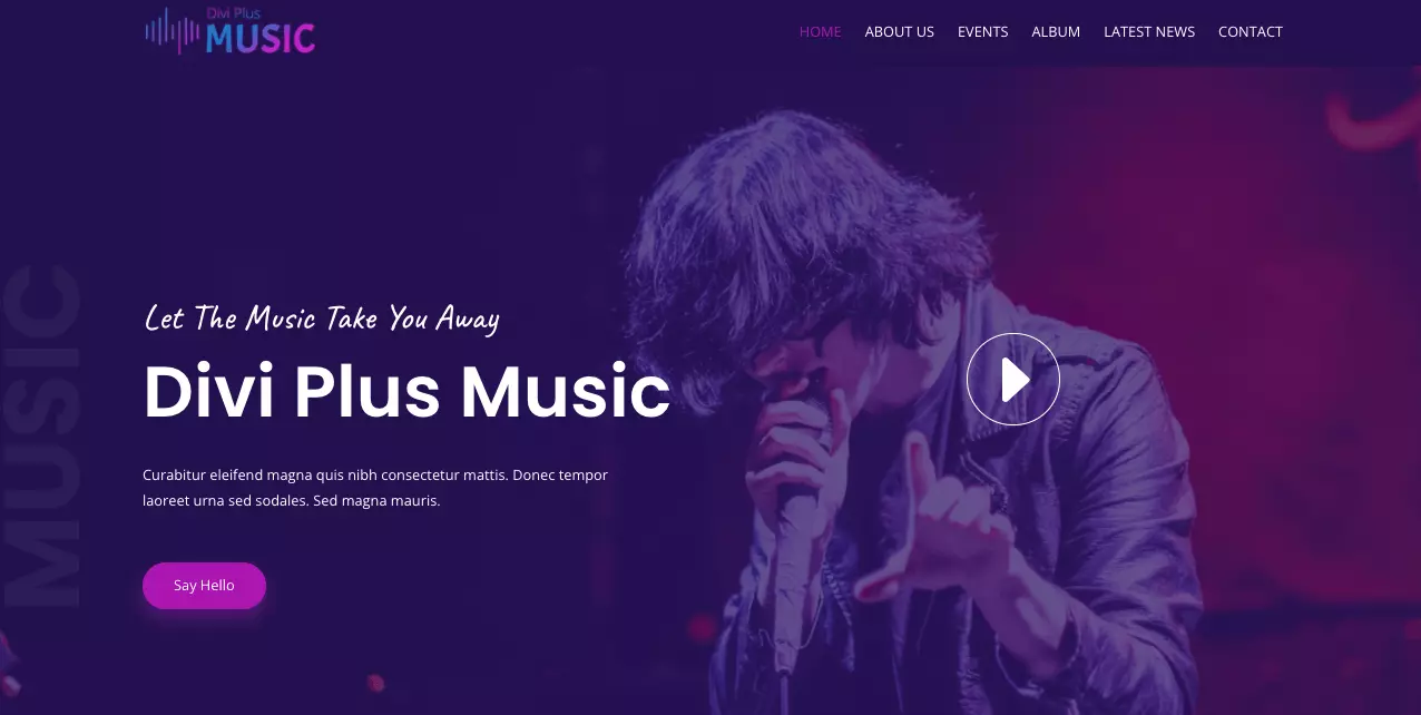 Music Event child theme for Divi