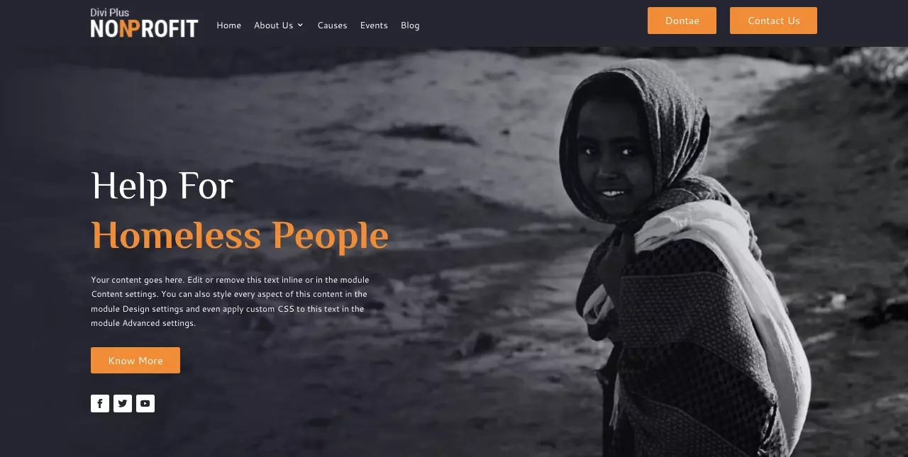 Non-profit child theme for Divi