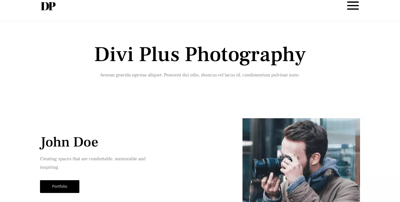 Photography child theme for Divi