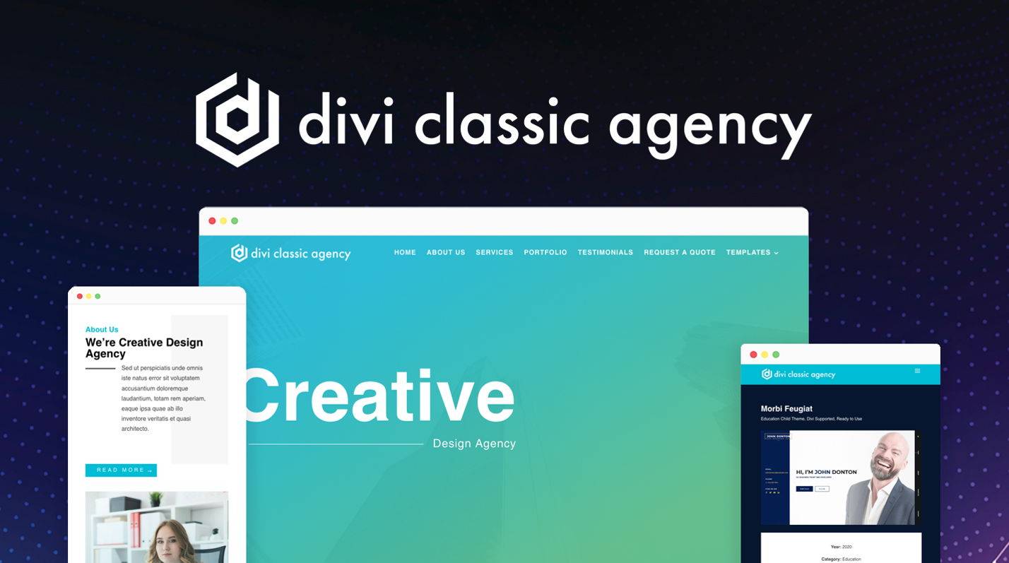 Divi Classic Agency child theme at the Divi Marketplace