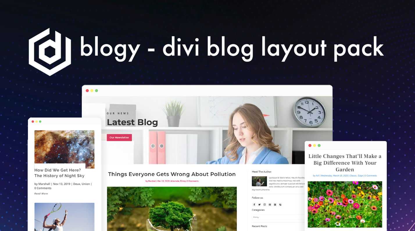 Divi blog layout at the Divi marketplace