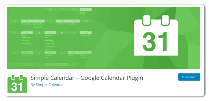 Simple Calendar for Divi Google Calendar