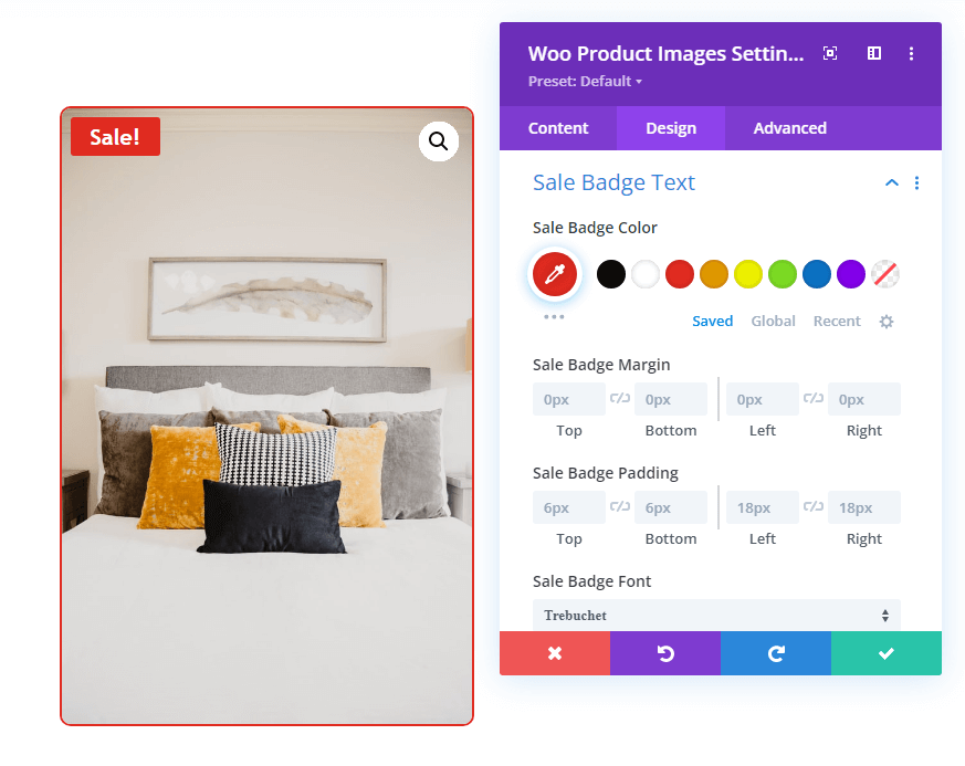 Woo Product images module and its sale badge settings