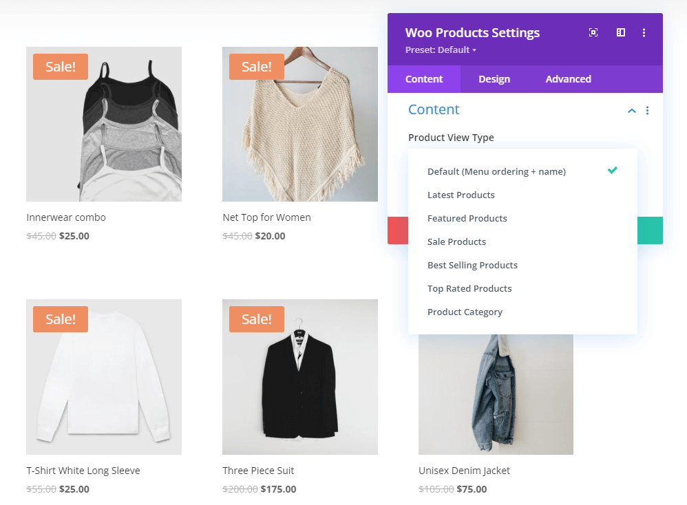 Woo Products module for Divi WooCommerce shop