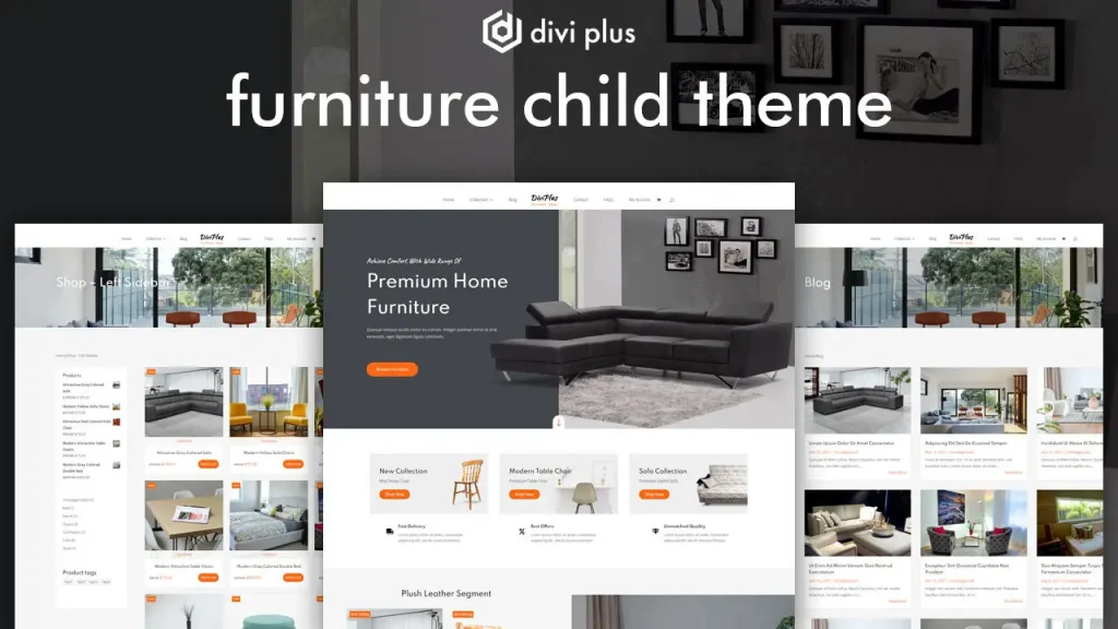 Divi WooCommerce child theme for Furniture store