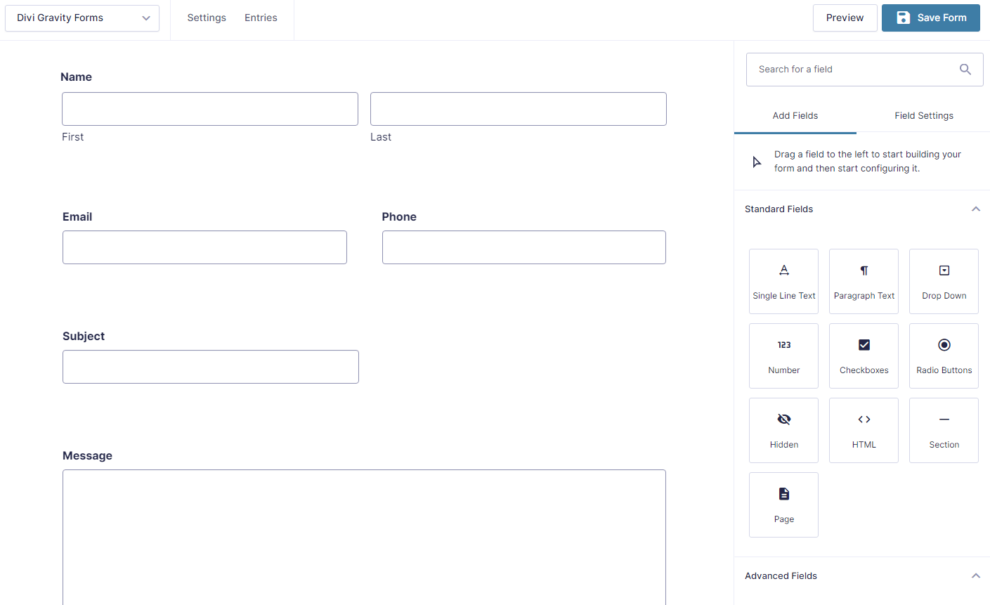 Gravity Forms builder