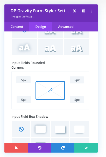 Gravity form input fields rounded corners