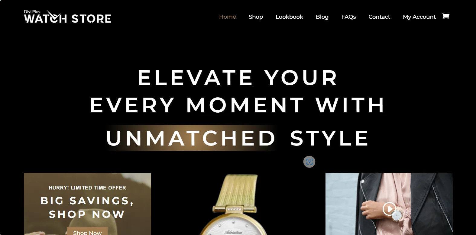 Watch store eCommerce theme for Divi
