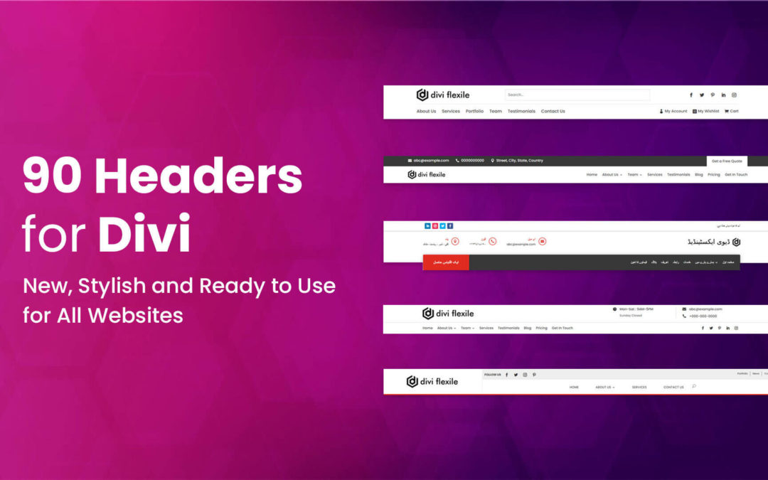90 Headers for Divi: New, Stylish and Ready to Use for All Websites | Try Now