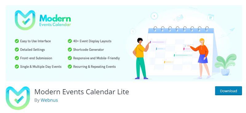 Modern Events Calendar Lite plugin for WordPress
