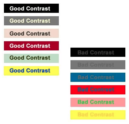 Bad and Good Font Contrast