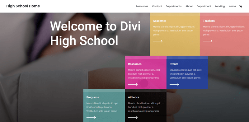 Divi High School Education theme