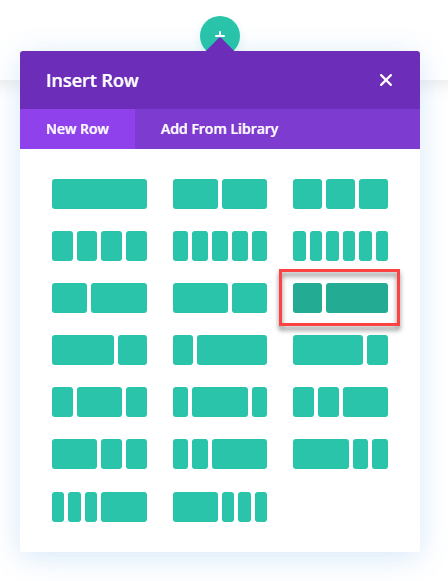 Inserting a New Row in the Divi Theme Builder