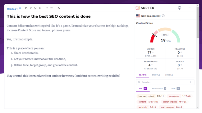 SurferSEO to improve Divi website's SEO