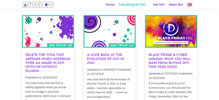 Astuces resources for Divi