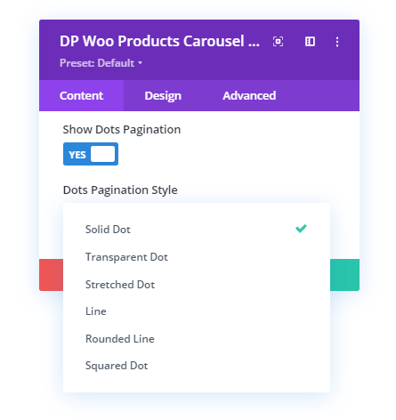 Dots Pagination option and its styles