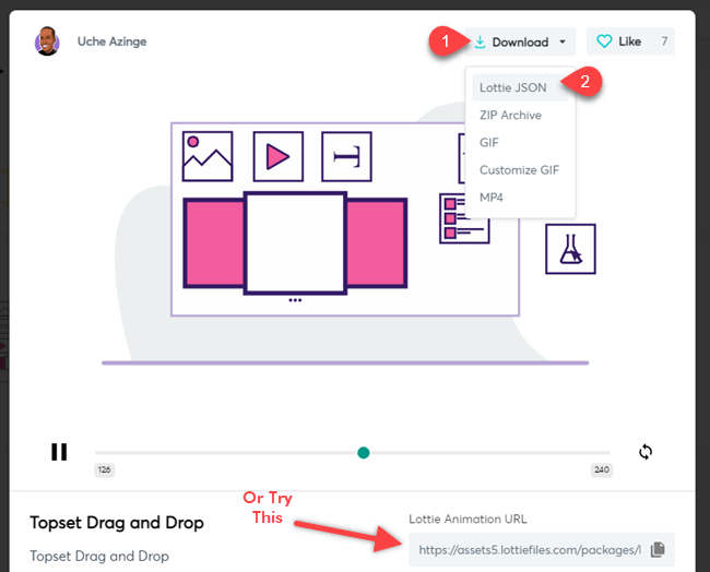 Downloading Lottie JSON file