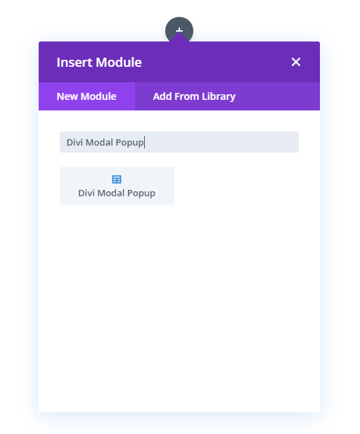 Inserting Divi Modal Popup module on a page
