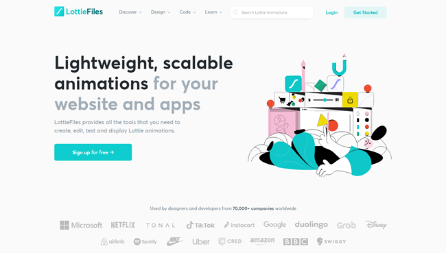 LottieFiles homepage