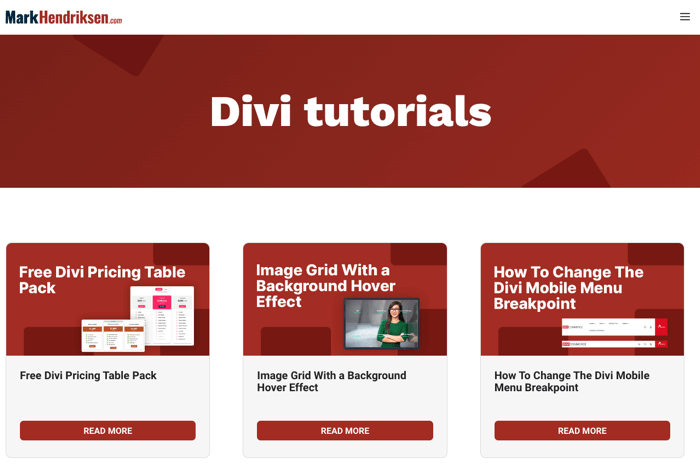 MarkHendriksen Divi Tutorials Blog