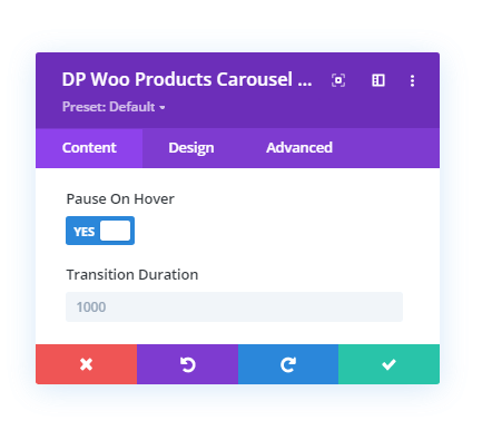 Pause on Hover and Transition Duration option