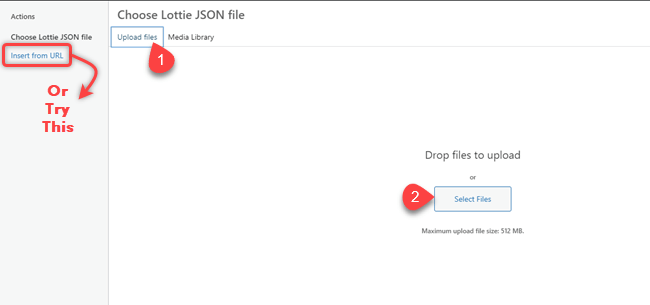 Uploading Lottie JSON file through WordPress media uploader