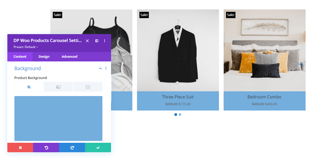 Woo Products Carousel Background options