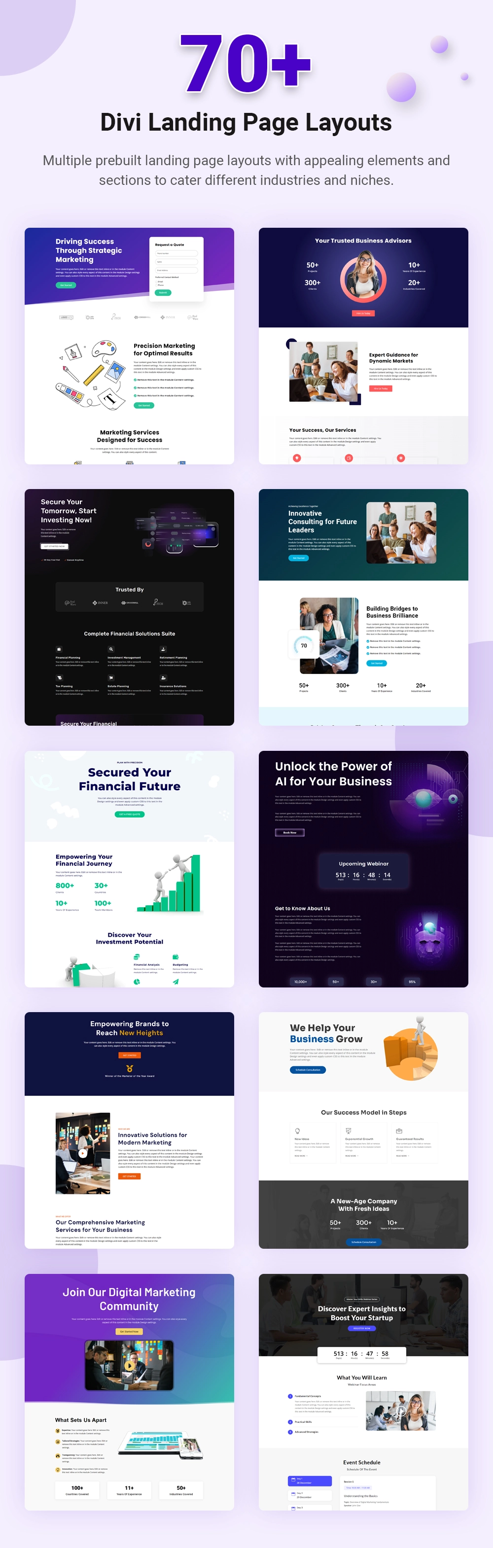 Divi Landing Page Layouts