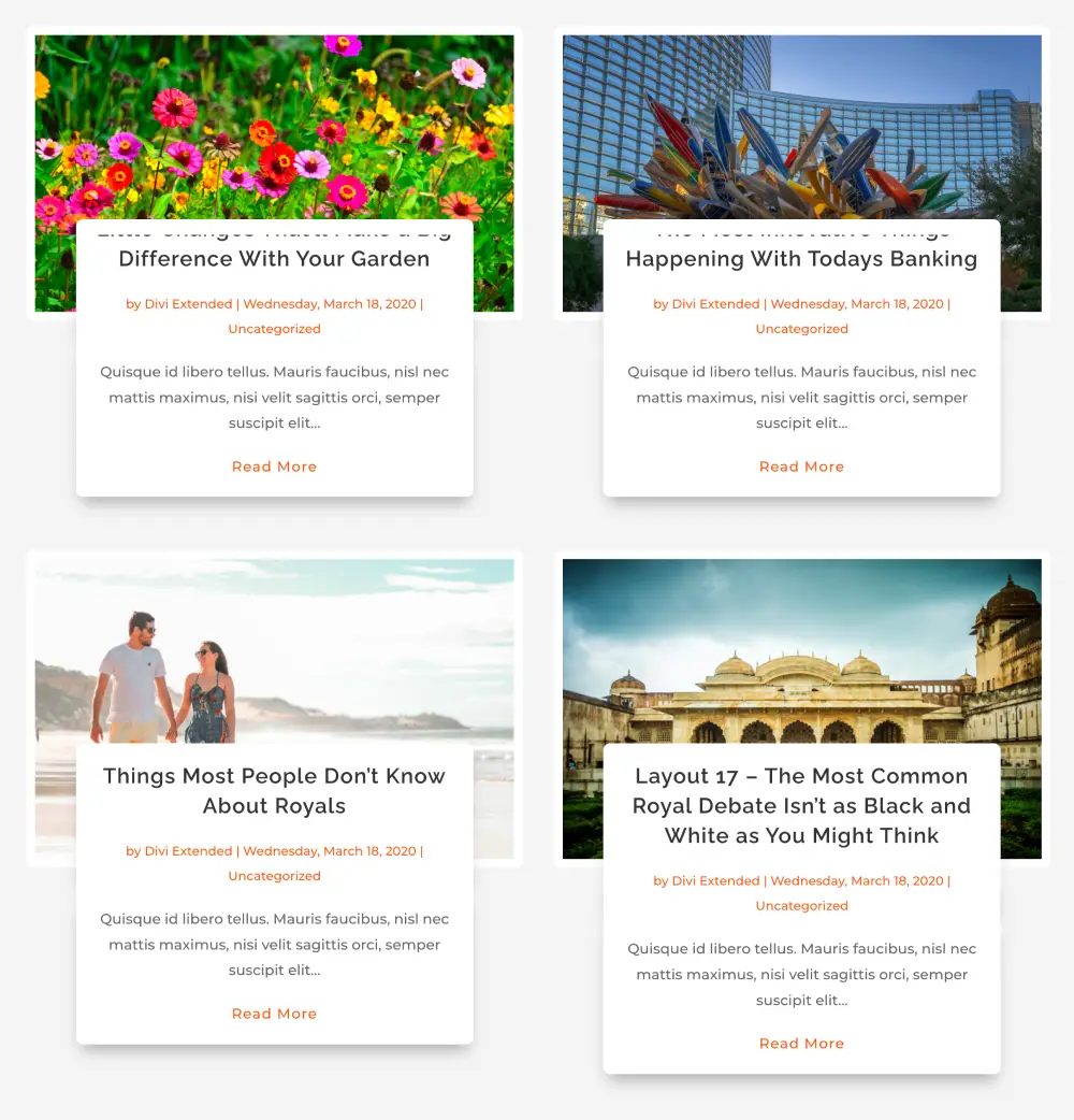 Divi blog layout
