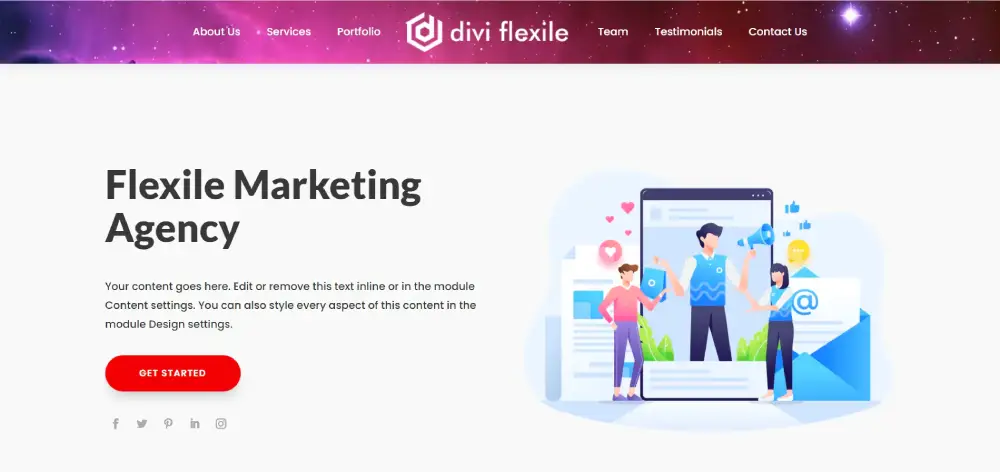 Divi Headers with Background Image