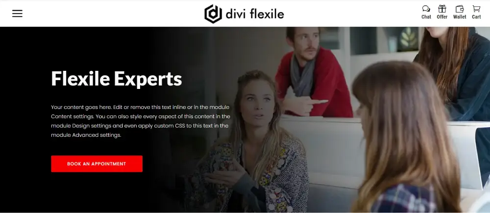 Divi Headers with Menu Icons