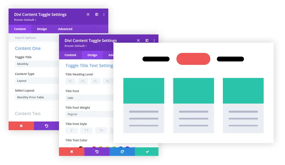 Divi Library Layouts Toggle