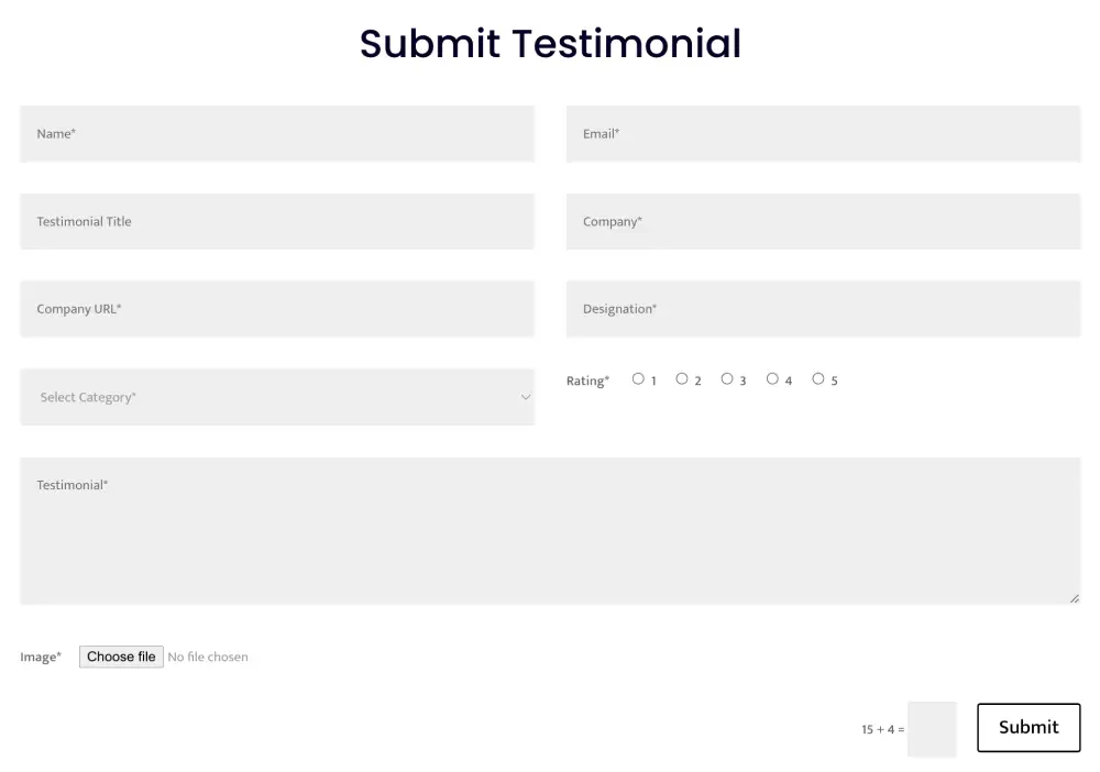 Divi Testimonial form