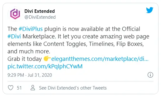 Divi Twitter Embedded Tweet Module