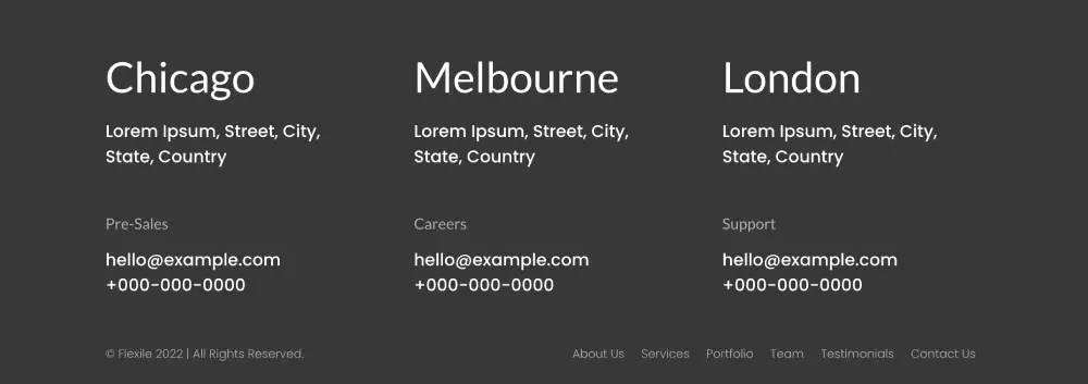 Footers with Contact Information