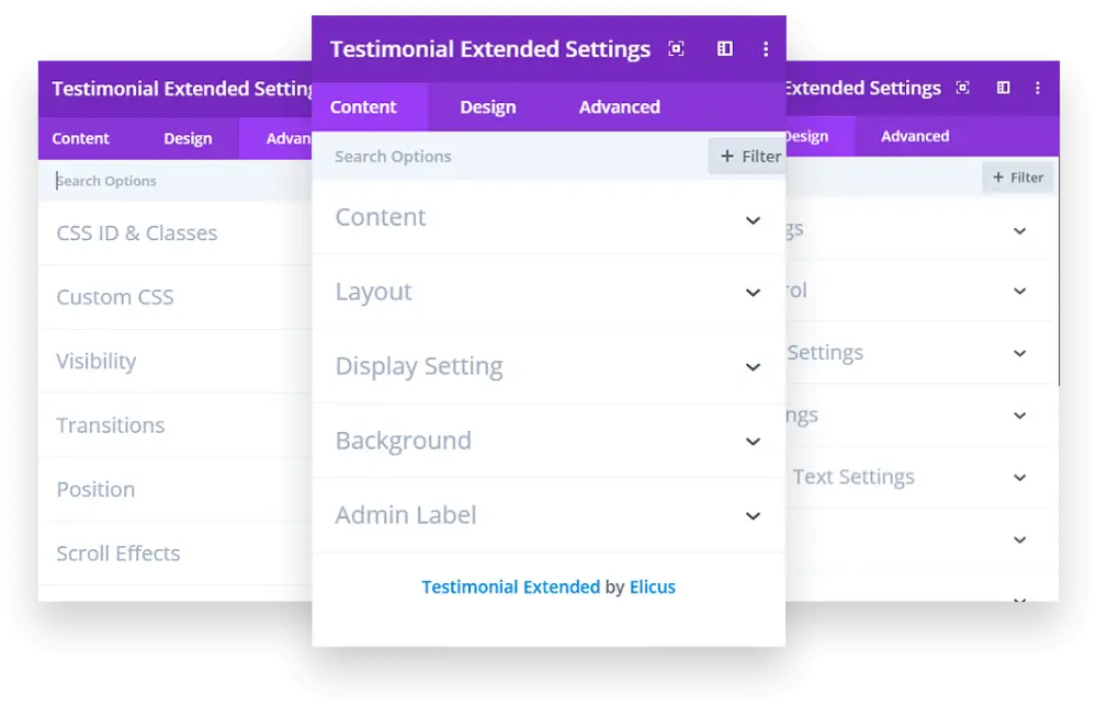 Divi Testimonial Extended with 6 Testimonial Slider Layouts