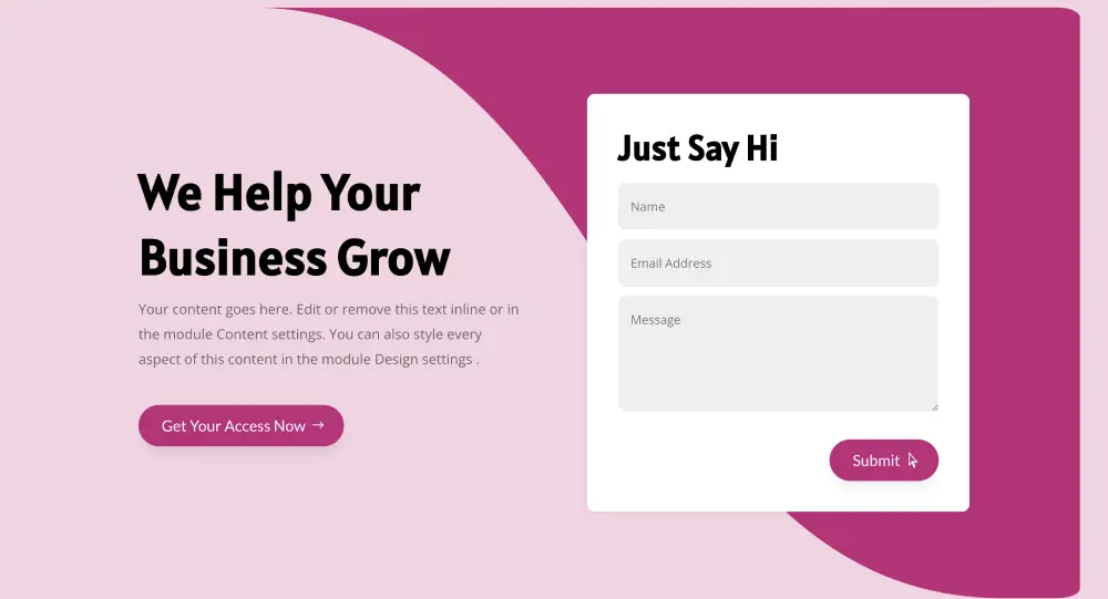 Landing page Divi