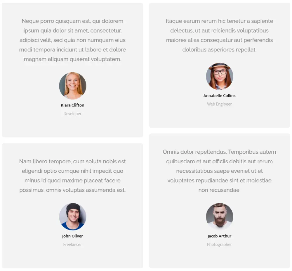 Divi Testimonial Grid Module