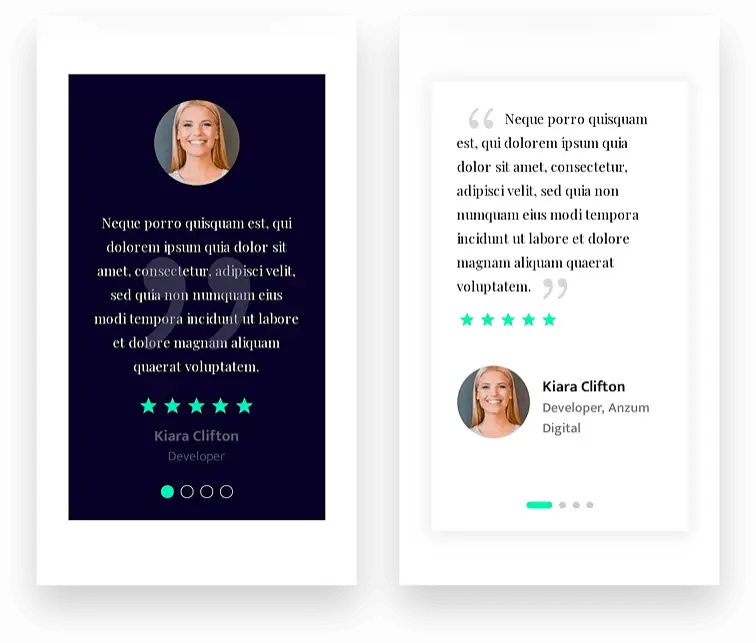 Divi testimonial with star rating schema