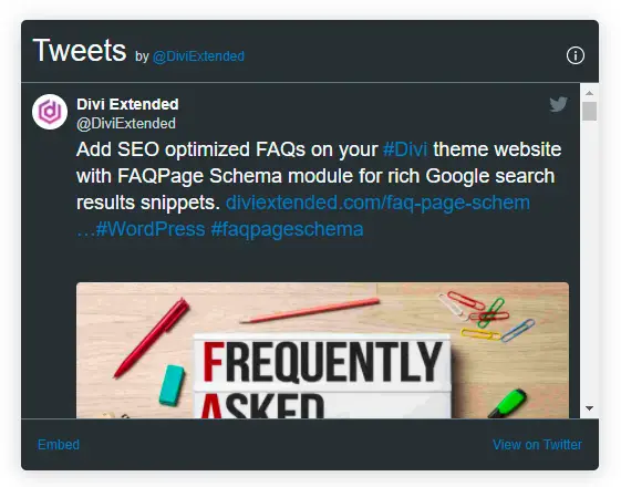 Divi Twitter Timeline Module